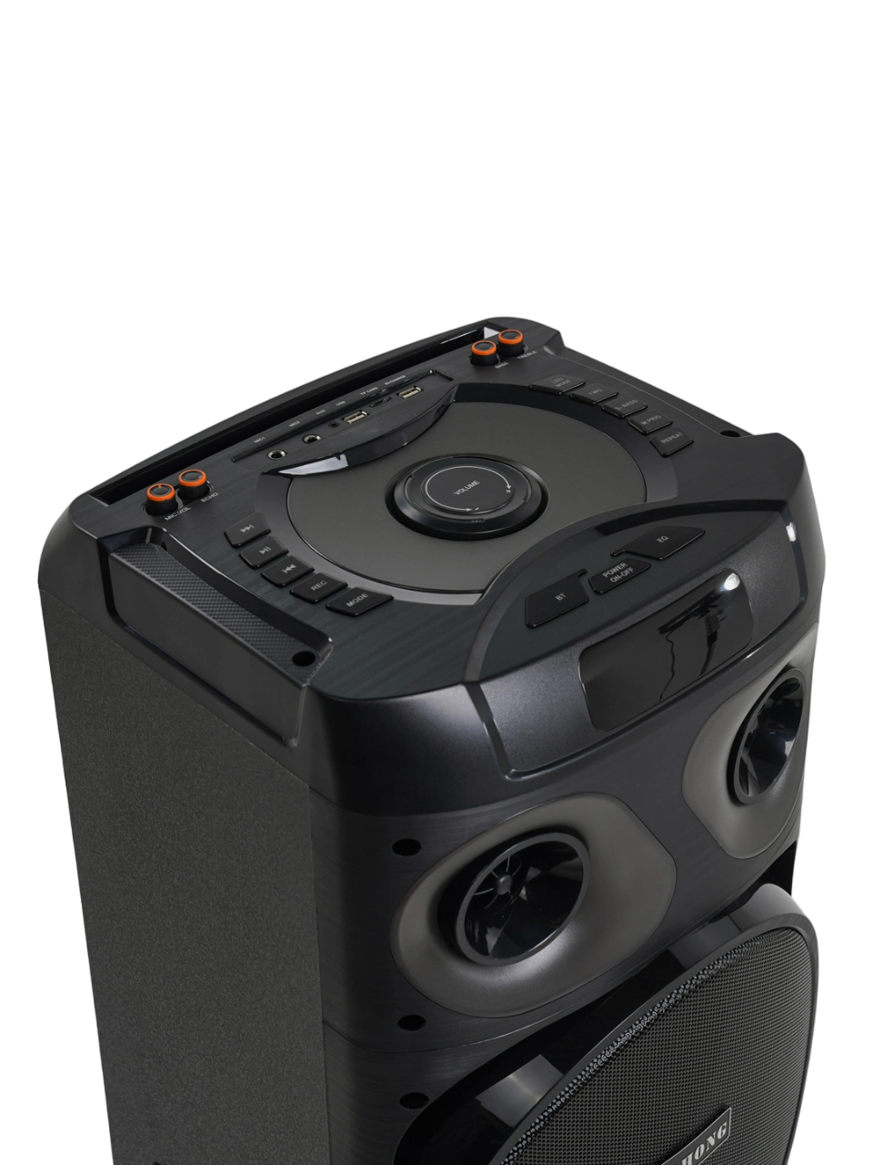 Subwoofer BQHONG MT1222 qora portativ kolonkasi + mikrofon arzon
