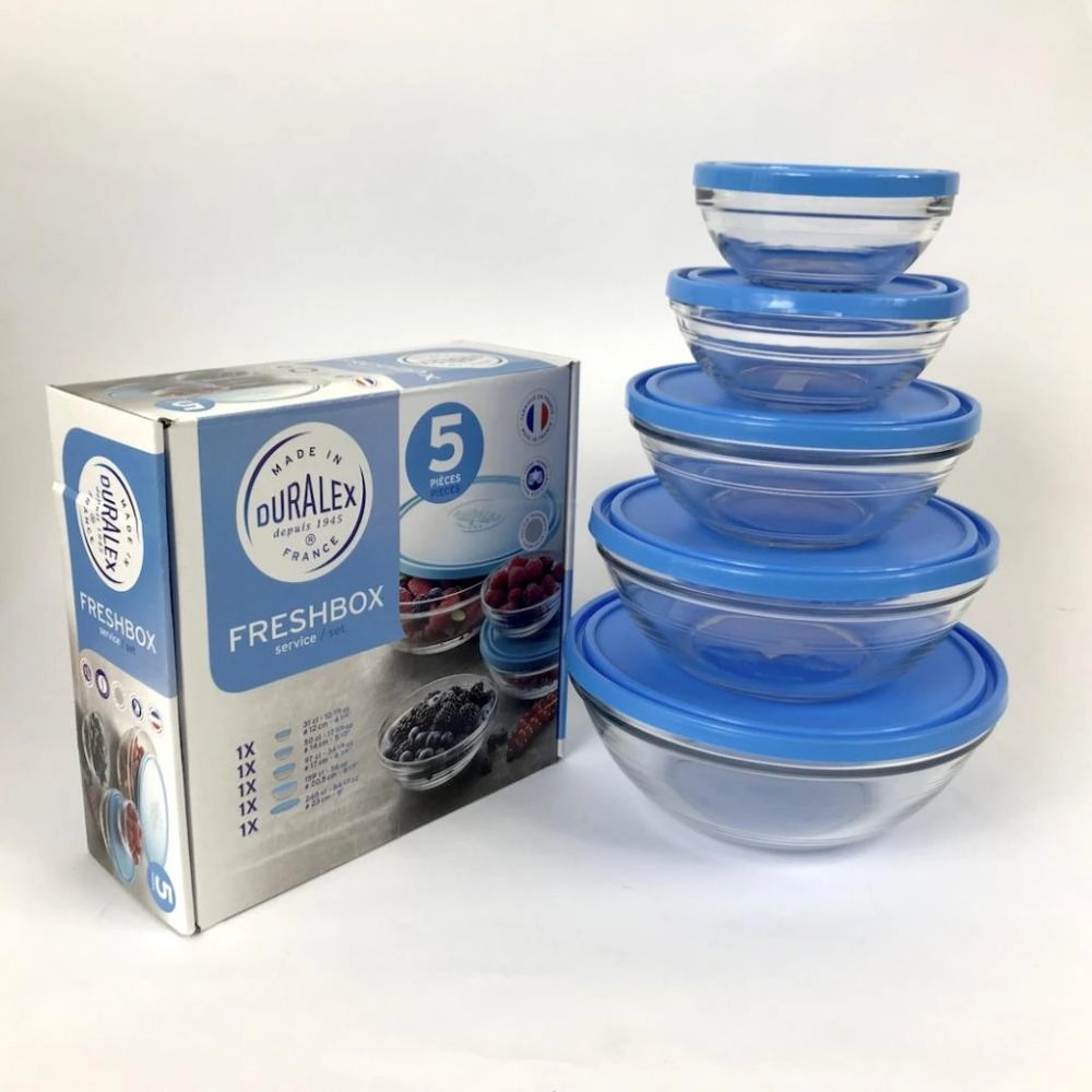 Набор стеклянных контейнеров Duralex (круглый), 5 шт купить