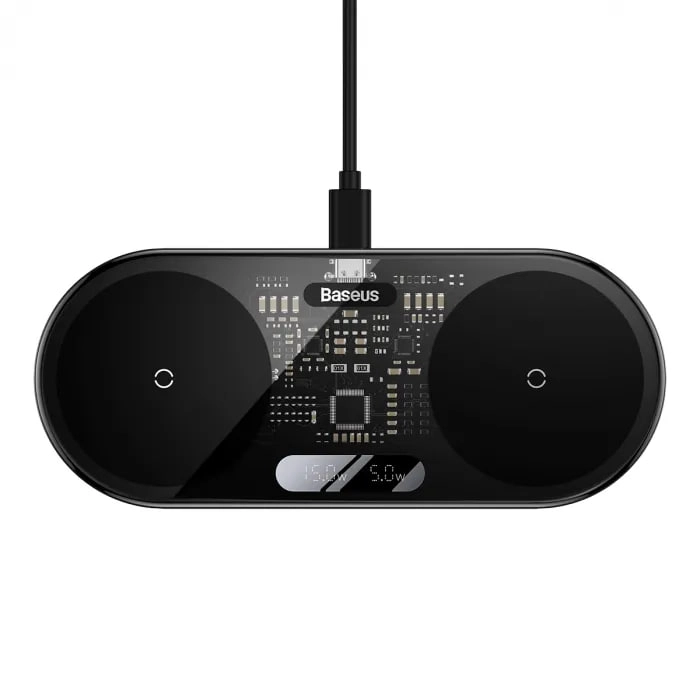 Baseus Digital LED Display 2in1 Wireless Charger 20W simsiz zaryadlovchisi sotib olish