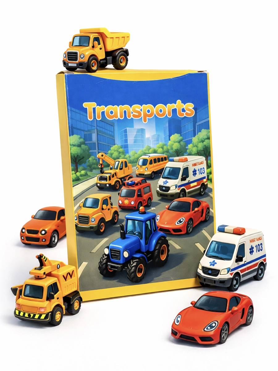 Bolalar rivojlanishi uchun kartochkalar: Transportlar - Transports (ingliz tilida) sotib olish