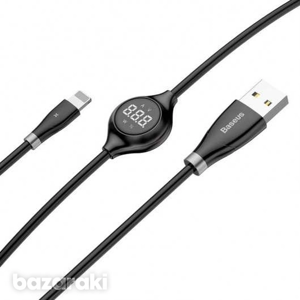 Baseus Big Eye Digital display USB - Apple Lightning qora kabeli sotib olish