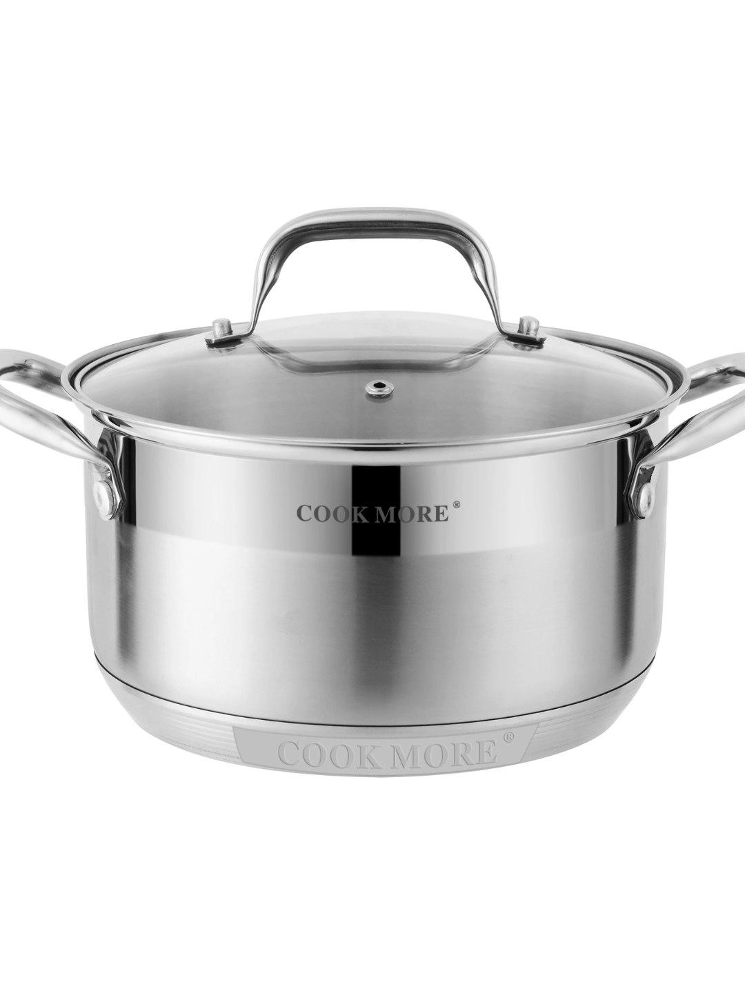 Кастрюля нержавеющая COOK MORE с крышкой 6.1 л купить
