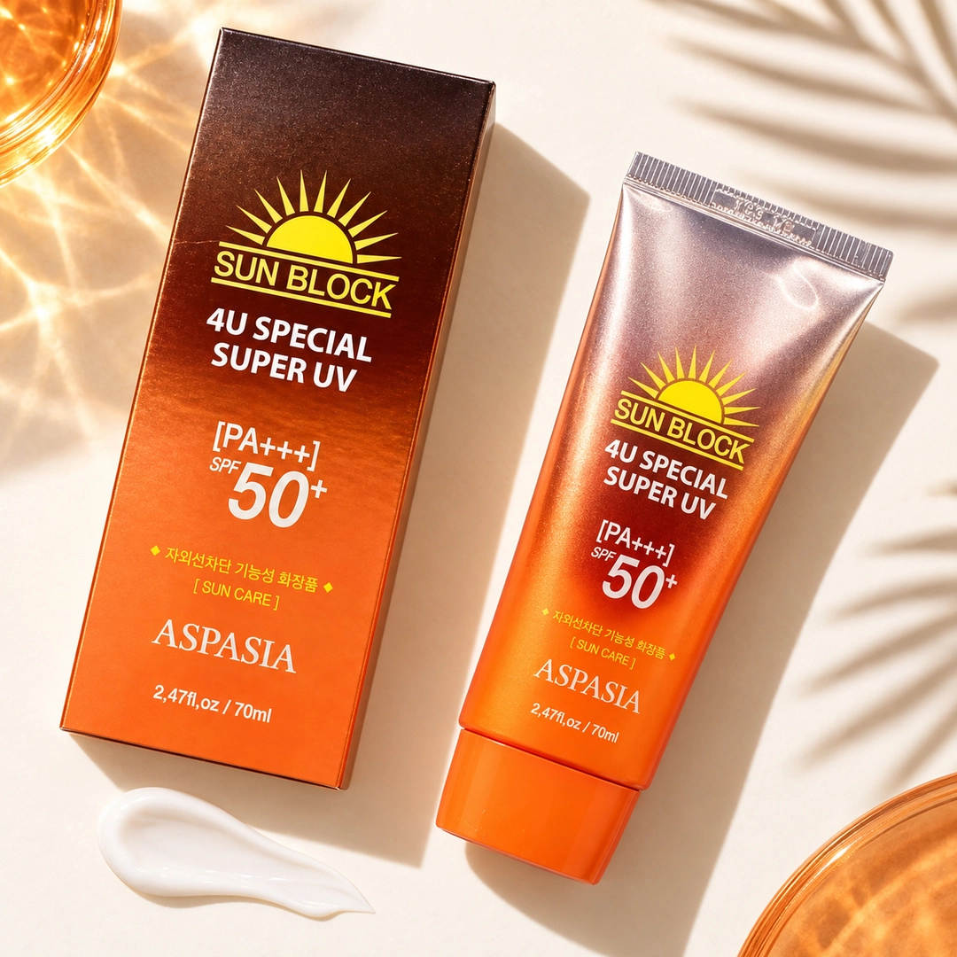 ASPASIA Sun Block 4U Special Super UV SPF50+ PA+++ quyosh kremi, 70 ml arzon