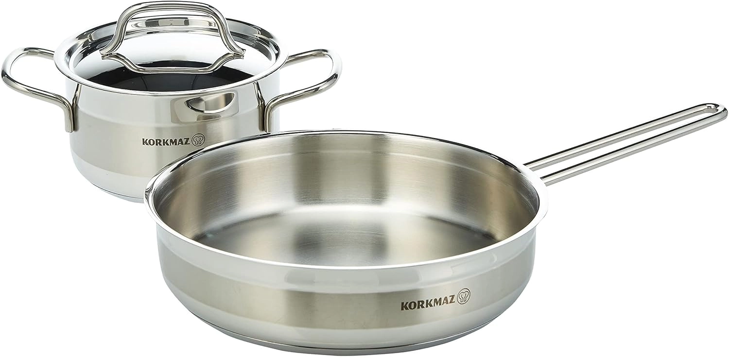 Korkmaz Alfa oshxona idish-tovoqlari to‘plami 9 dona (A1660) , Silver O'zbekistonda