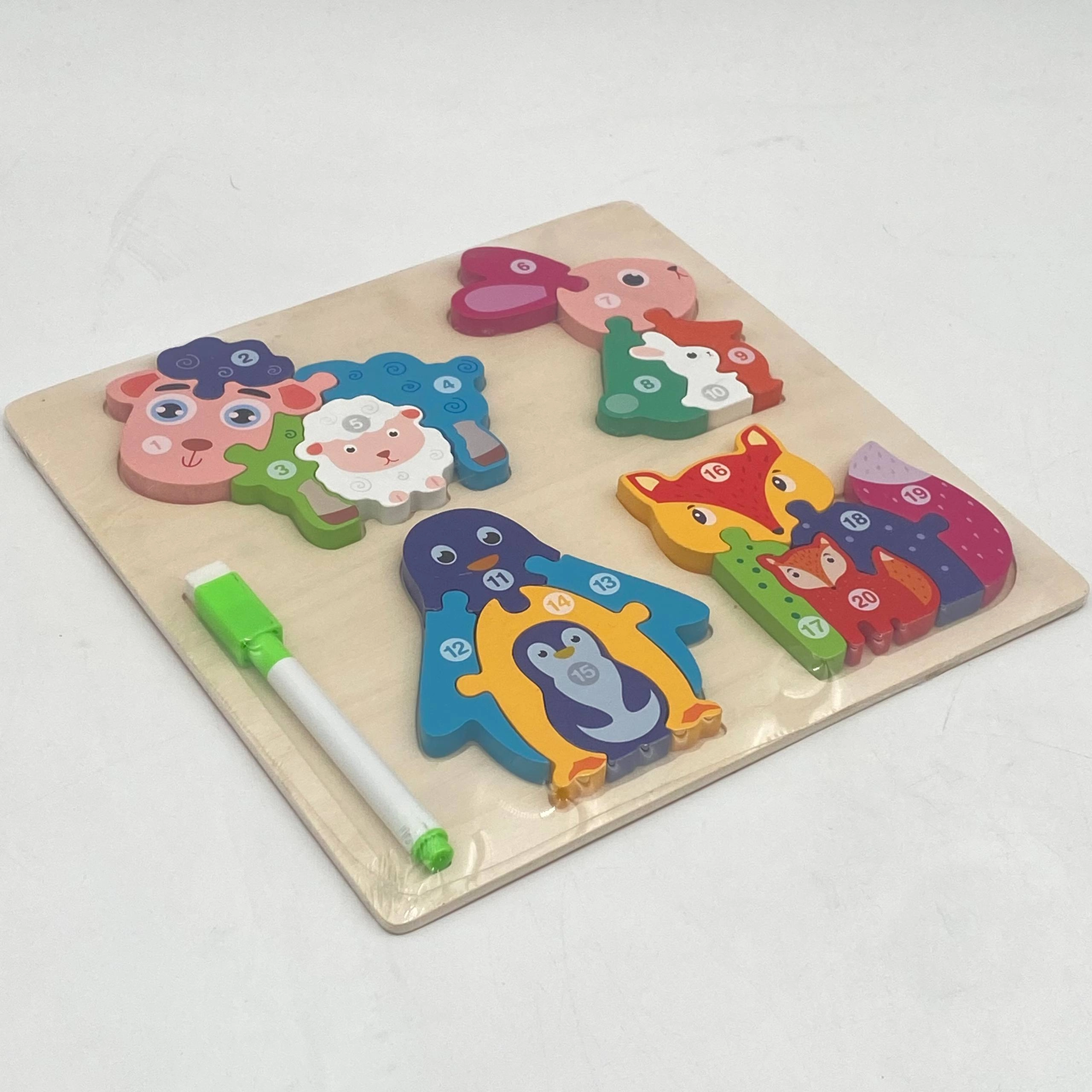 Taxta pazl: Qo'y, quyon, pingvin, tulki sotib olish