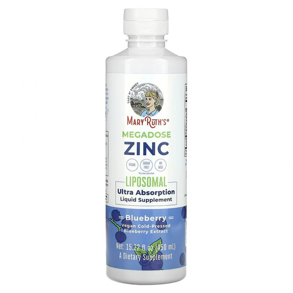 MaryRuth’s Zinc Liposomal Megadose, blueberry ta’mida, 450 ml (47187) sotib olish