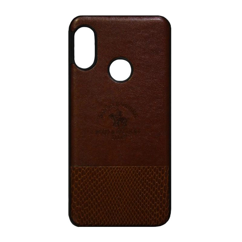 Xiaomi Redmi 6 Pro smartfoni uchun eko-charmdan yasalgan Santa Barbara Polo Racquet Club (Black, Brown) himoya g‘ilofi arzon