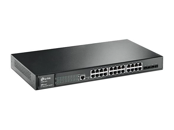JetStream T2600G-28TS (TL-SG3424) boshqariluvchi gigabitlik kommutatori (24 ta portli, 4 ta SFP-slotli, 2 darajali) sotib olish