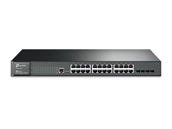 JetStream T2600G-28TS (TL-SG3424) boshqariluvchi gigabitlik kommutatori (24 ta portli, 4 ta SFP-slotli, 2 darajali) O'zbekistonda