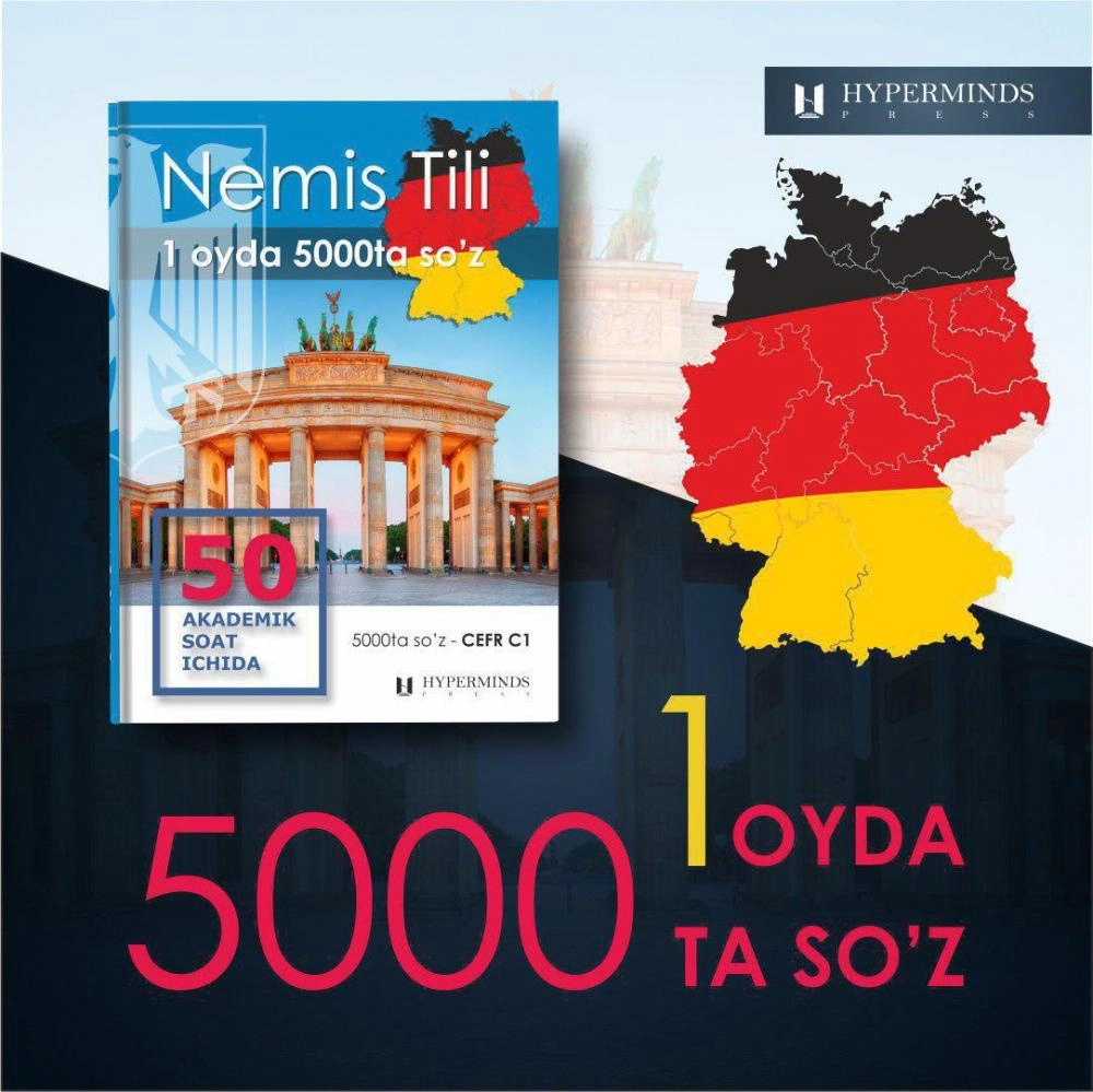 Nemis tili 1 oyda 5000 ta so‘z (1 dona diski mavjud) sotib olish