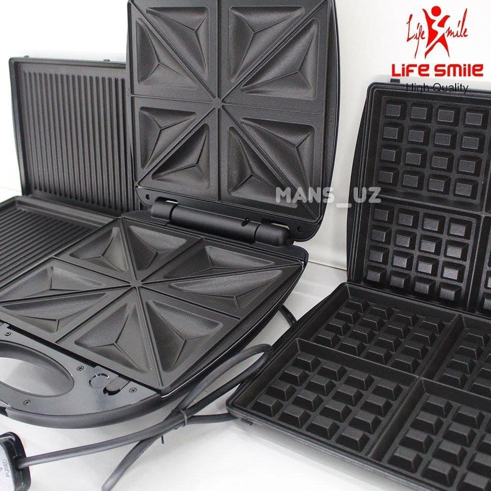 Lifesmile 3tasi1da sendvich-vafli-gril elektropishirgichi B231 O'zbekistonda