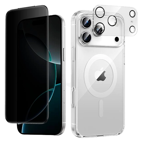 iPhone 17 Pro Max uchun Keephone Combo Set 3-in-1 himoya to'plami (chexol, ekran va kamera oynasi) sotib olish