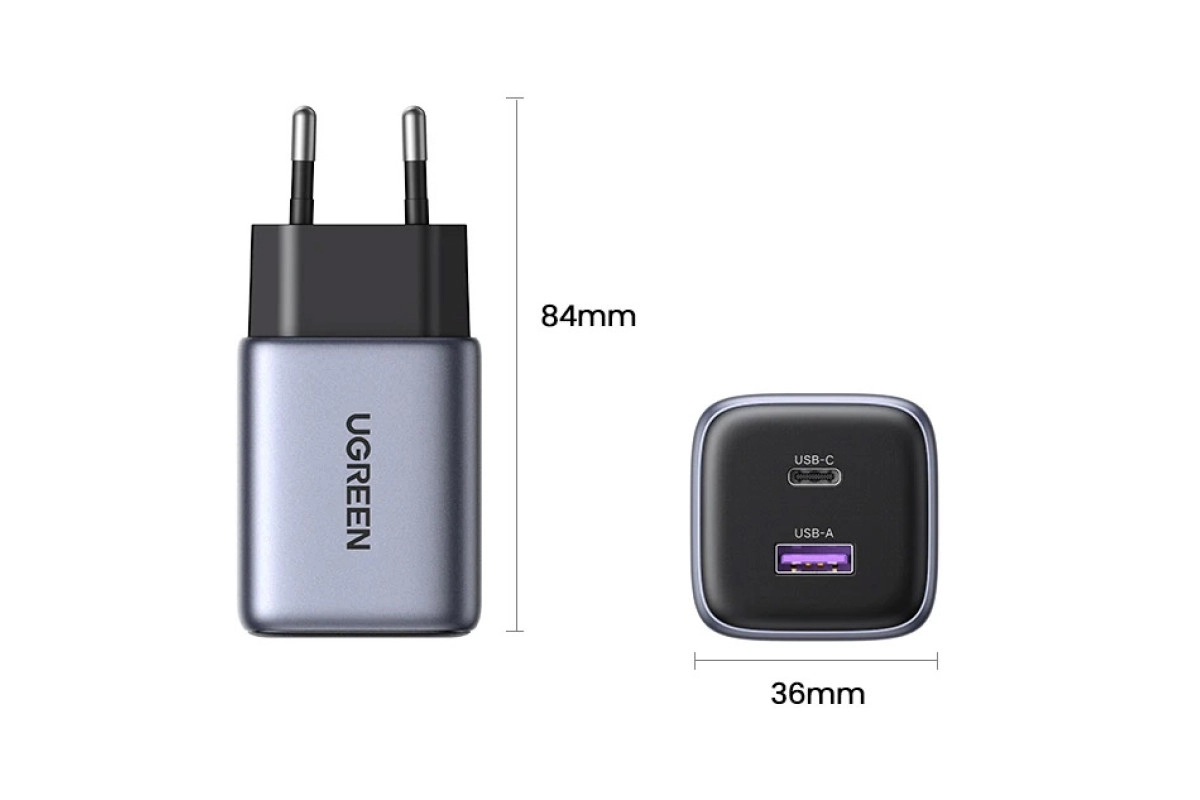 UGREEN Nexode 2-port GaN Fast Charger USB-C 35W zaryadlash qurilmasi O'zbekistonda