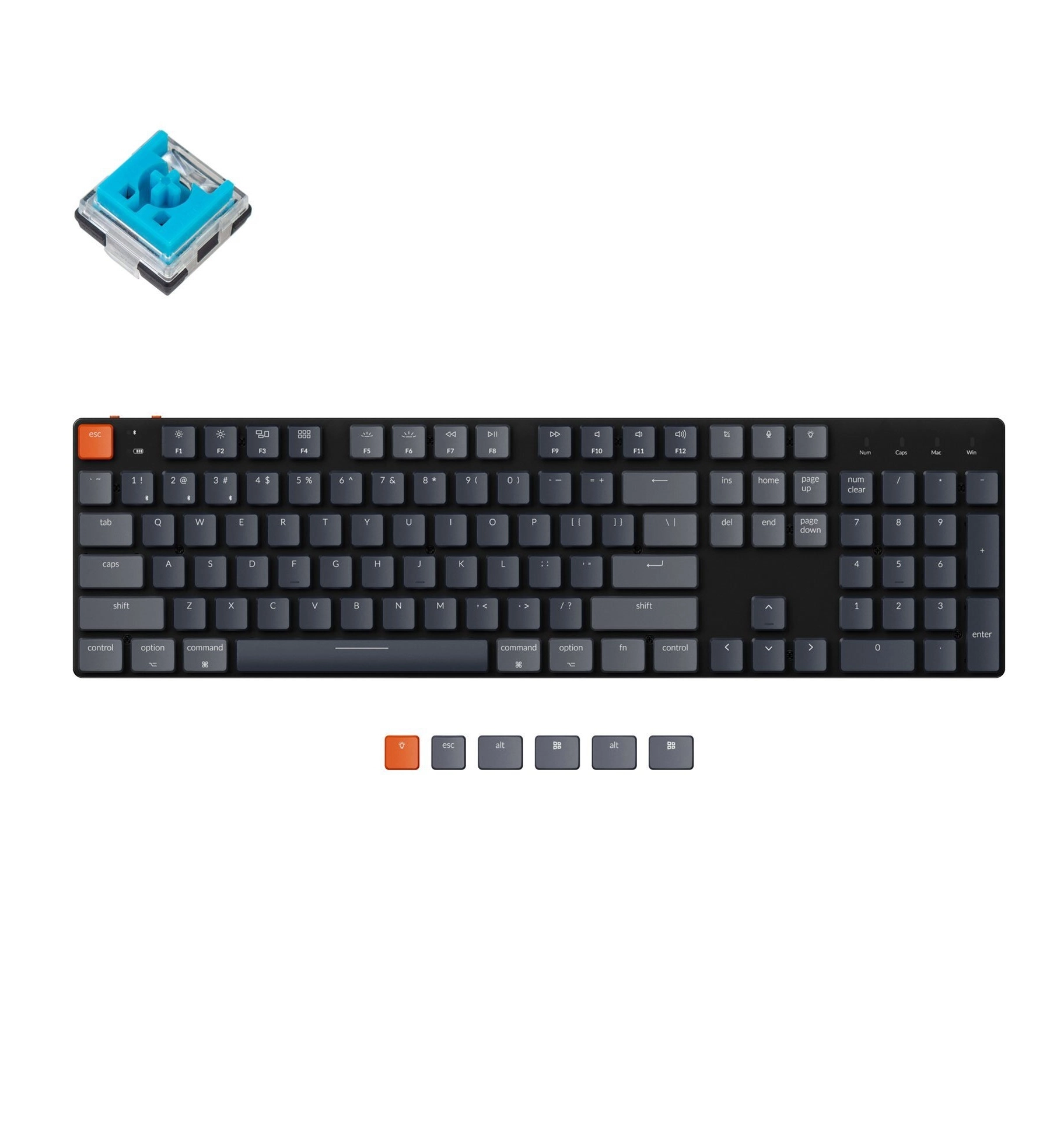 Клавиатура Keychron K5SE 104 Key Optical Blue White Led Hot-Swap WL UA Black купить