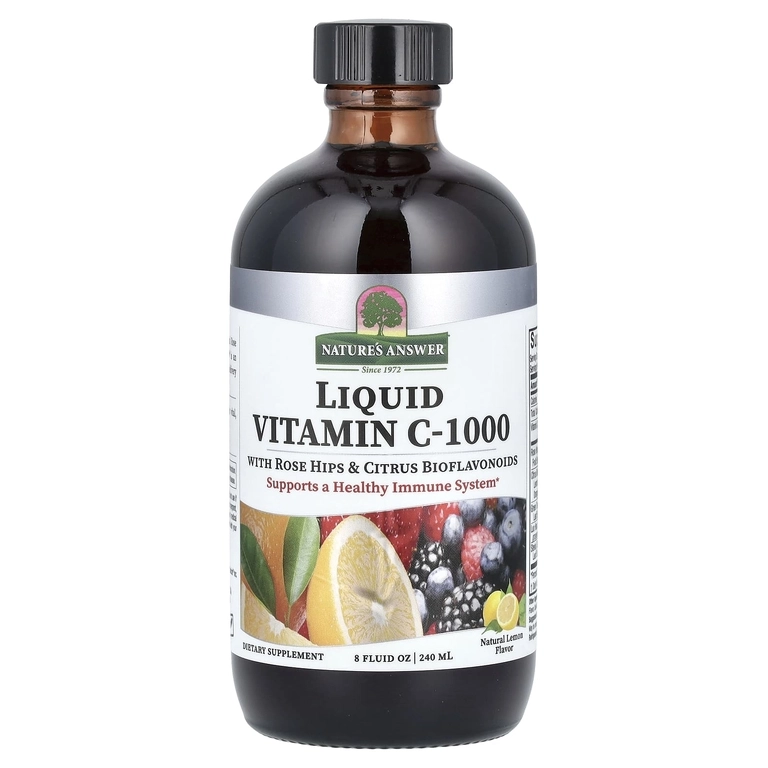 Nature’s Answer, Liquid Vitamin C tabiiy limon ta’mli suyuq vitamin C, 240 ml (8 suyuq unsiya) (26115) sotib olish