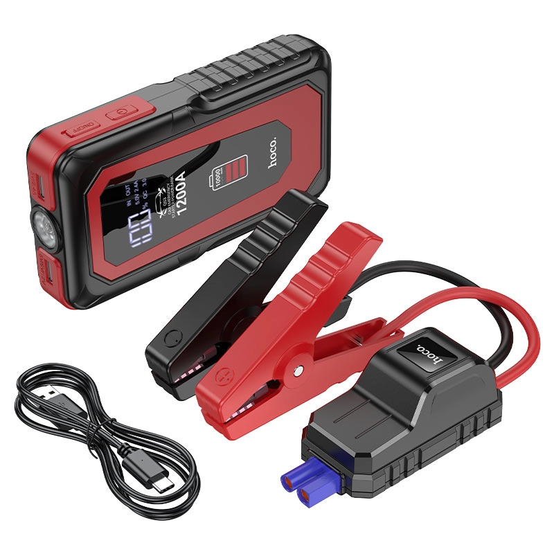 Portativ akkumulyator Hoco QS3 Victory 10000mAh, avtomobil uchun ishga tushirish qurilmasi bilan bo'lib to'lash