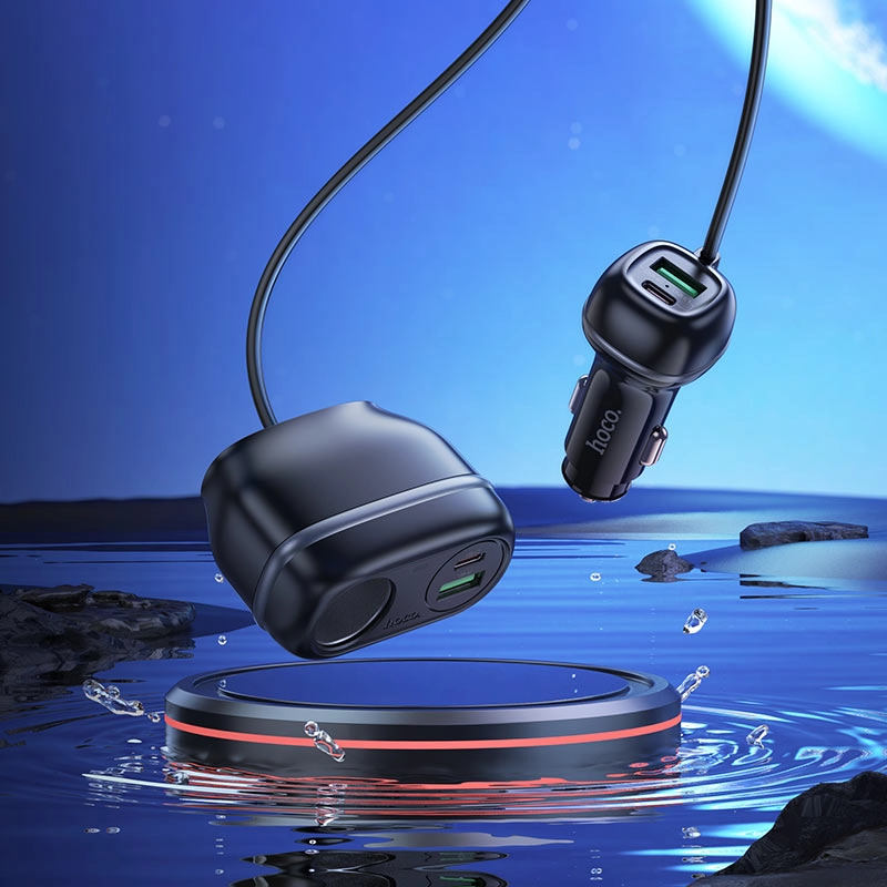 Avtomobil zaryadlash qurilmasi Hoco Z59A Rank 240W Car Charger - qora yetkazib berish