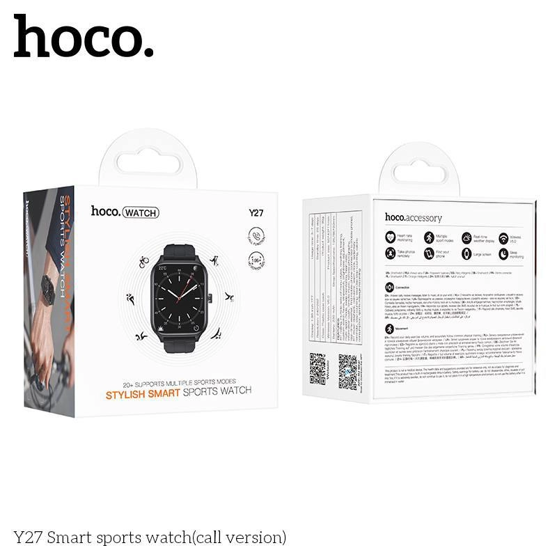 Hoco Y27 qora smart soati onlayn