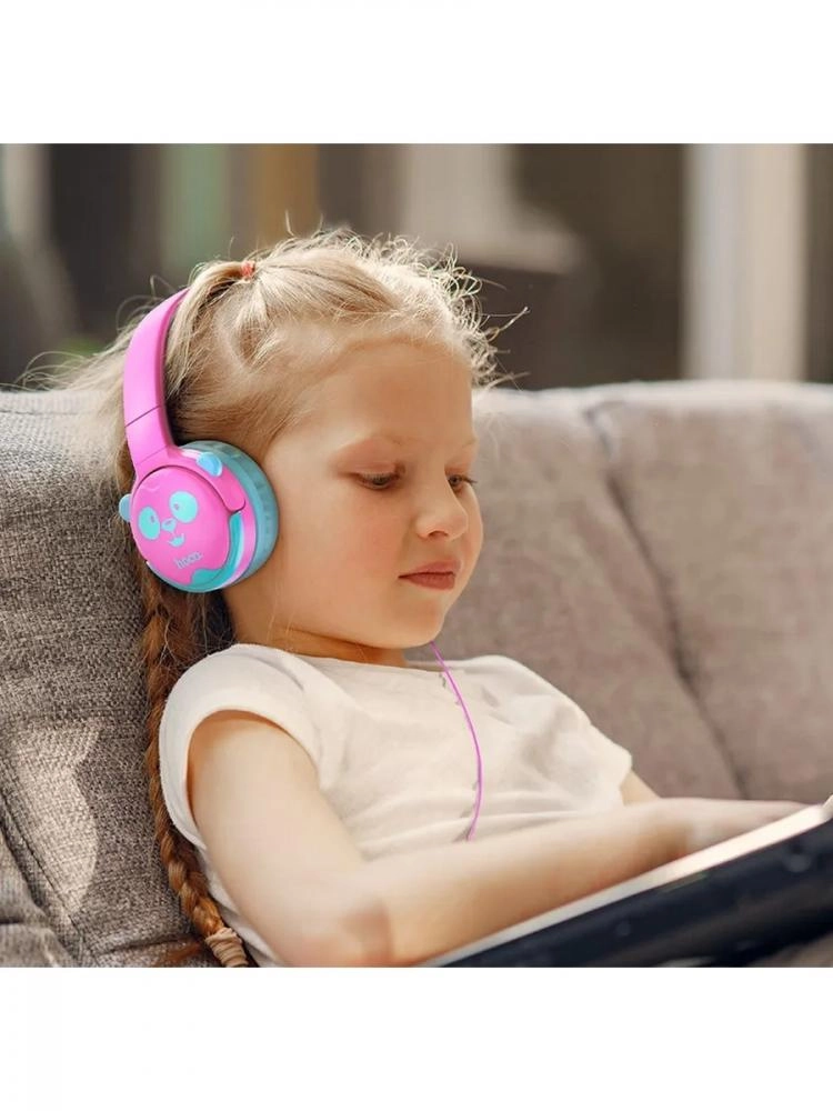 HOCO W31 (pushti) bolalar uchun simli quloqchini onlayn