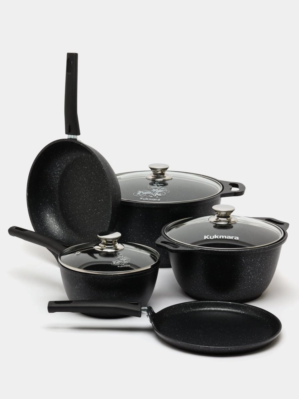 Kukmara №20 Mramornaya liniyasi (quyuq mramor) oshxona idish-tovoqlari to‘plami (пнкп20мт) arzon