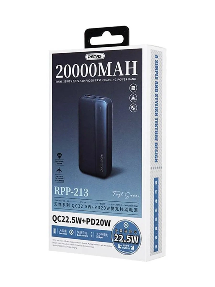 Внешний аккумулятор Remax RPP-213 20000mAh синий в Узбекистане
