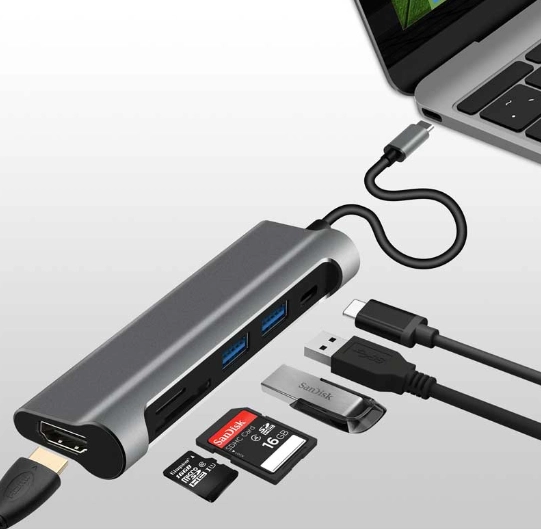 Многофункциональный адаптер Jcpal JCP6217 USB-C - 4k HDMI 6 в 1 в Узбекистане