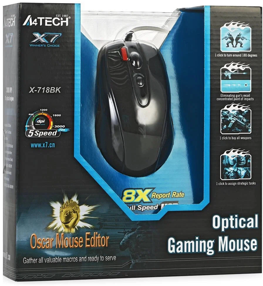 Мышь A4Tech X718-BK рассрочка