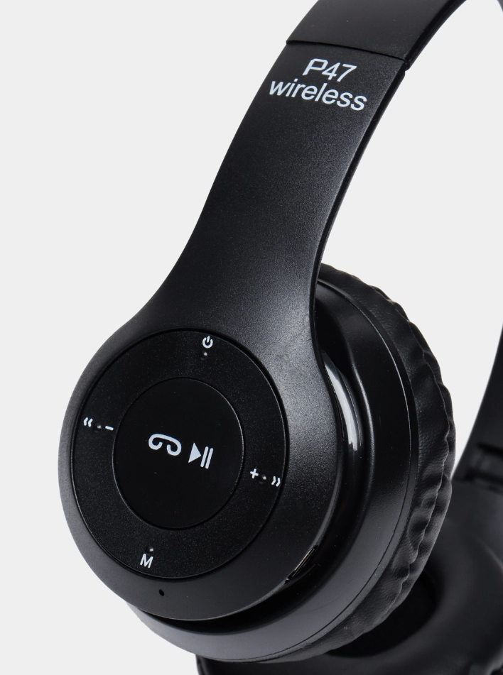 Bluetooth P47 Wireless, Black simsiz quloqchini arzon