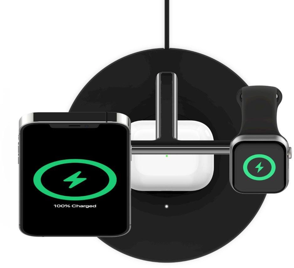 Беспроводное зарядное устройство Belkin MagSafe 3-in-1 Wireless Charger WIZ009vfBK рассрочка
