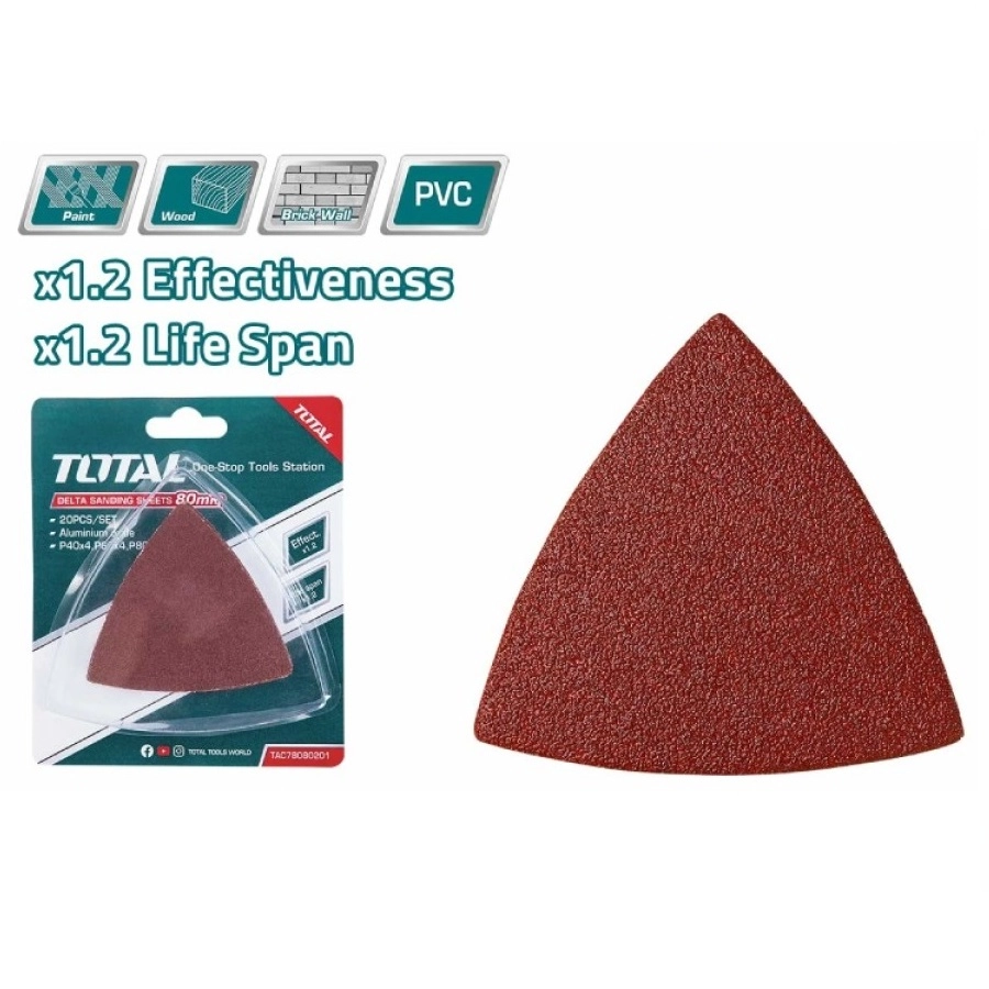 Набор шлифовальных листов TOTAL 20 шт TAC78080201 sotib olish