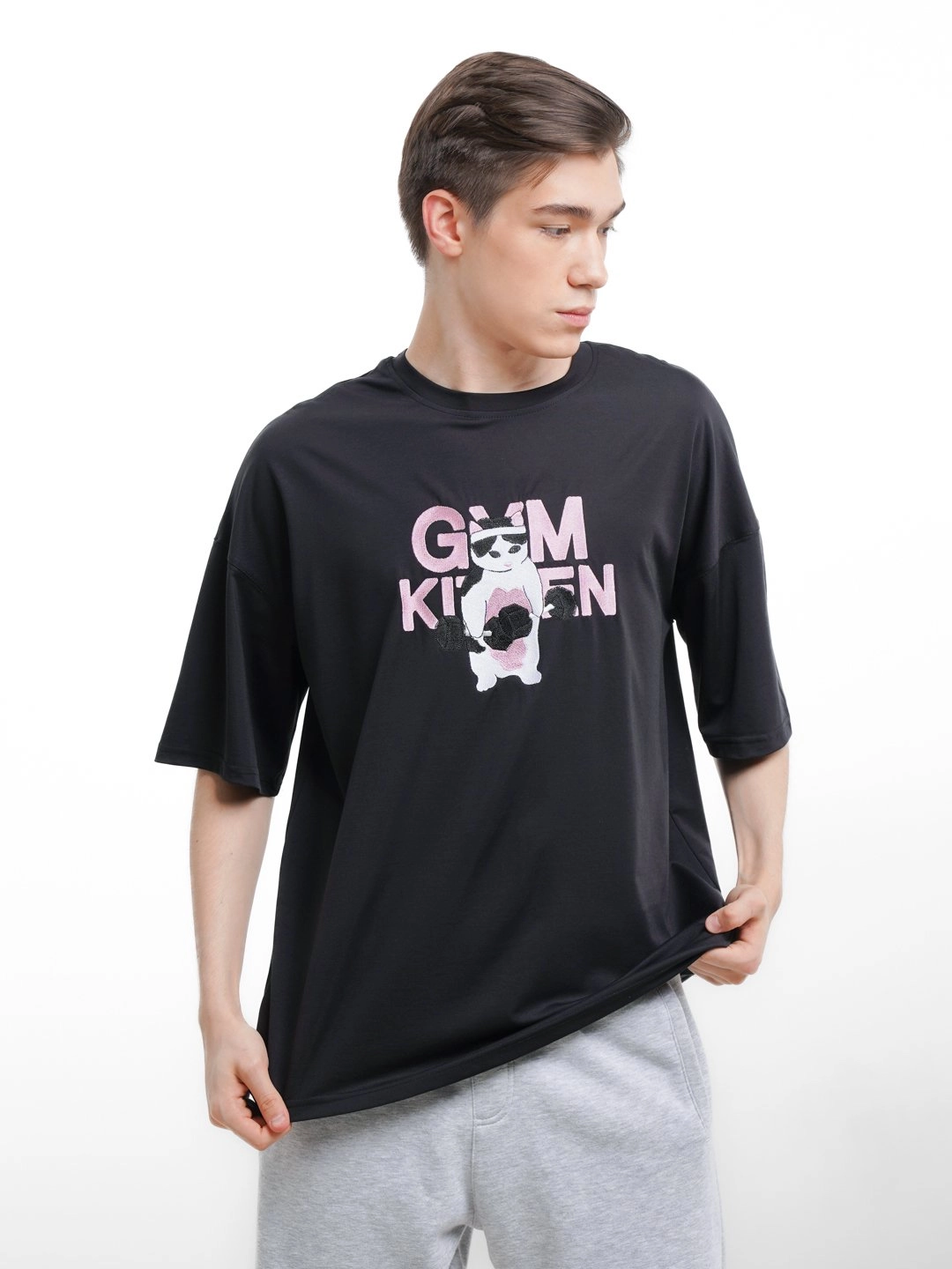 “GYM cat” printli erkaklar futbolkasi XXL sotib olish