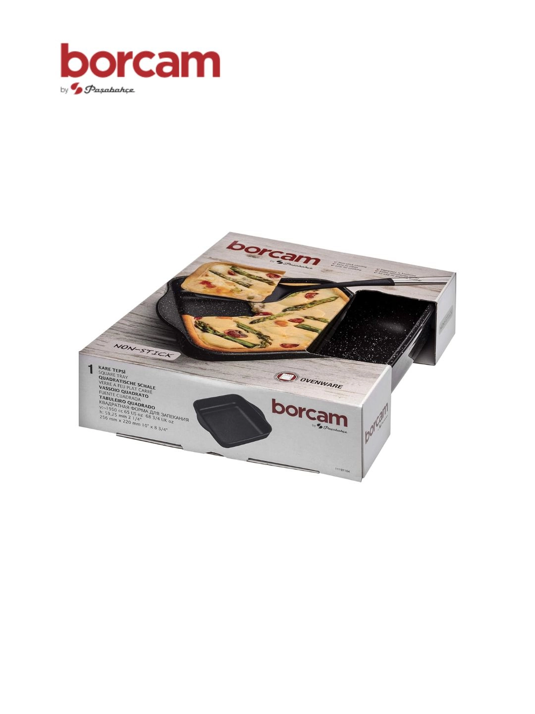 Kvadrat pishirish formasi Pasabahce Borcam, 2000 ml (59034) O'zbekistonda