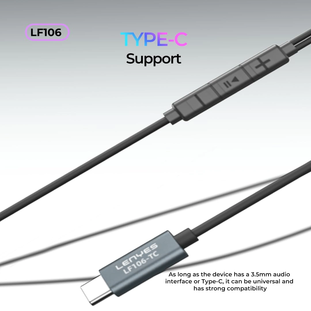 Lenyes LF106 Type-C quloqchinlari Black O'zbekistonda