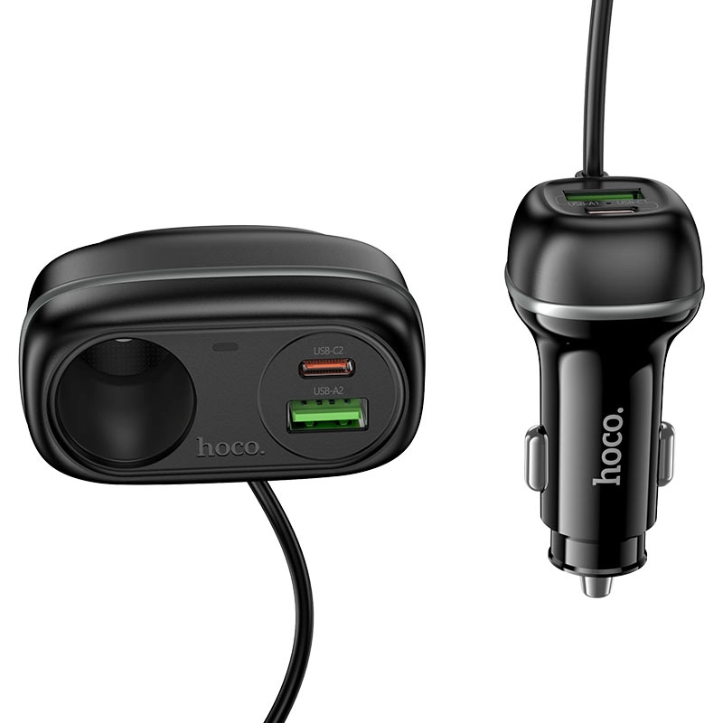 Avtomobil zaryadlash qurilmasi Hoco Z59A Rank 240W Car Charger - qora O'zbekistonda