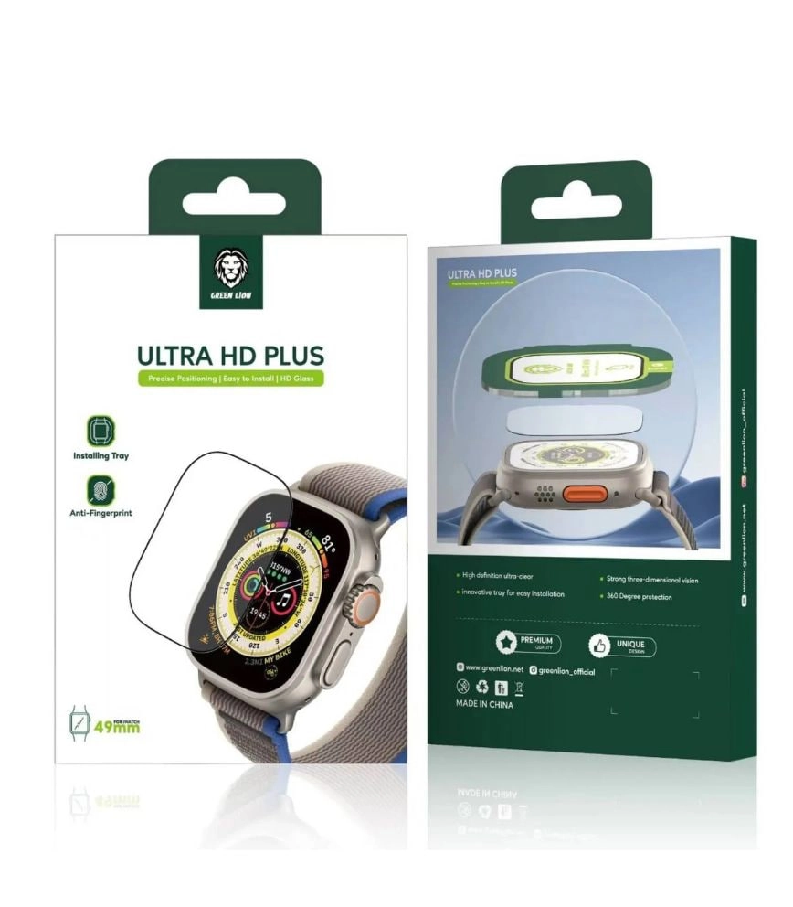 Green lion Ultra HD Plus Shisha-Apple Watch 49 mm himoya g‘ilofi sotib olish
