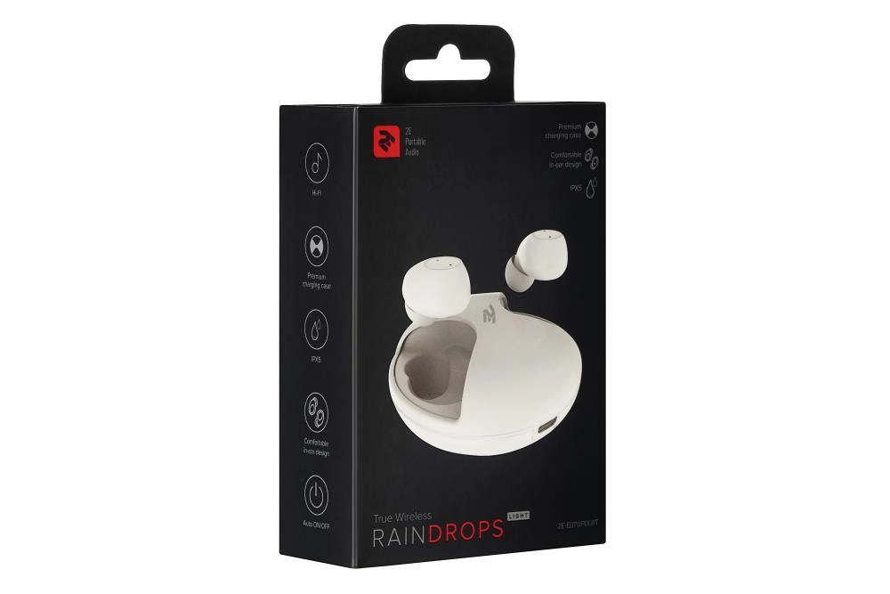2E RainDrops Light True Wireless Waterproof Mic White quloqchini onlayn