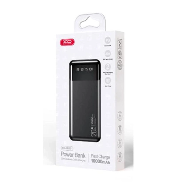 XO-PR191 20W fast charging (PD20W/QC18W) digital light display 10000mAh tashqi akkumulyatori arzon
