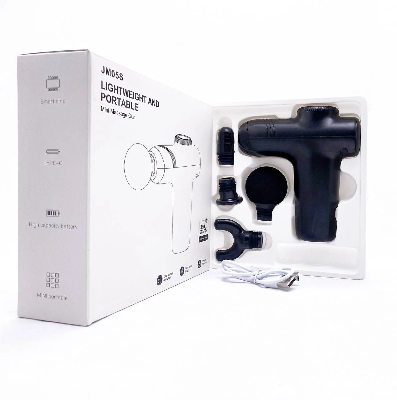 JM05S Massager Gun mini qora portativ massajori O'zbekistonda