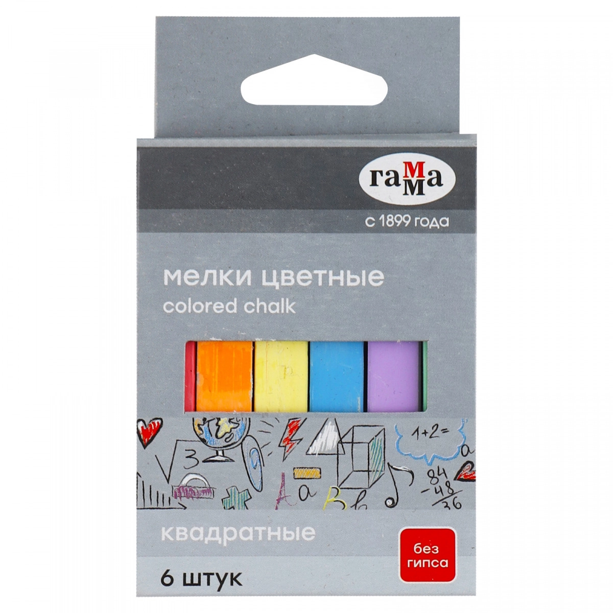 Мелки для доски Gamma, цветные, 6 шт (140120201) купить