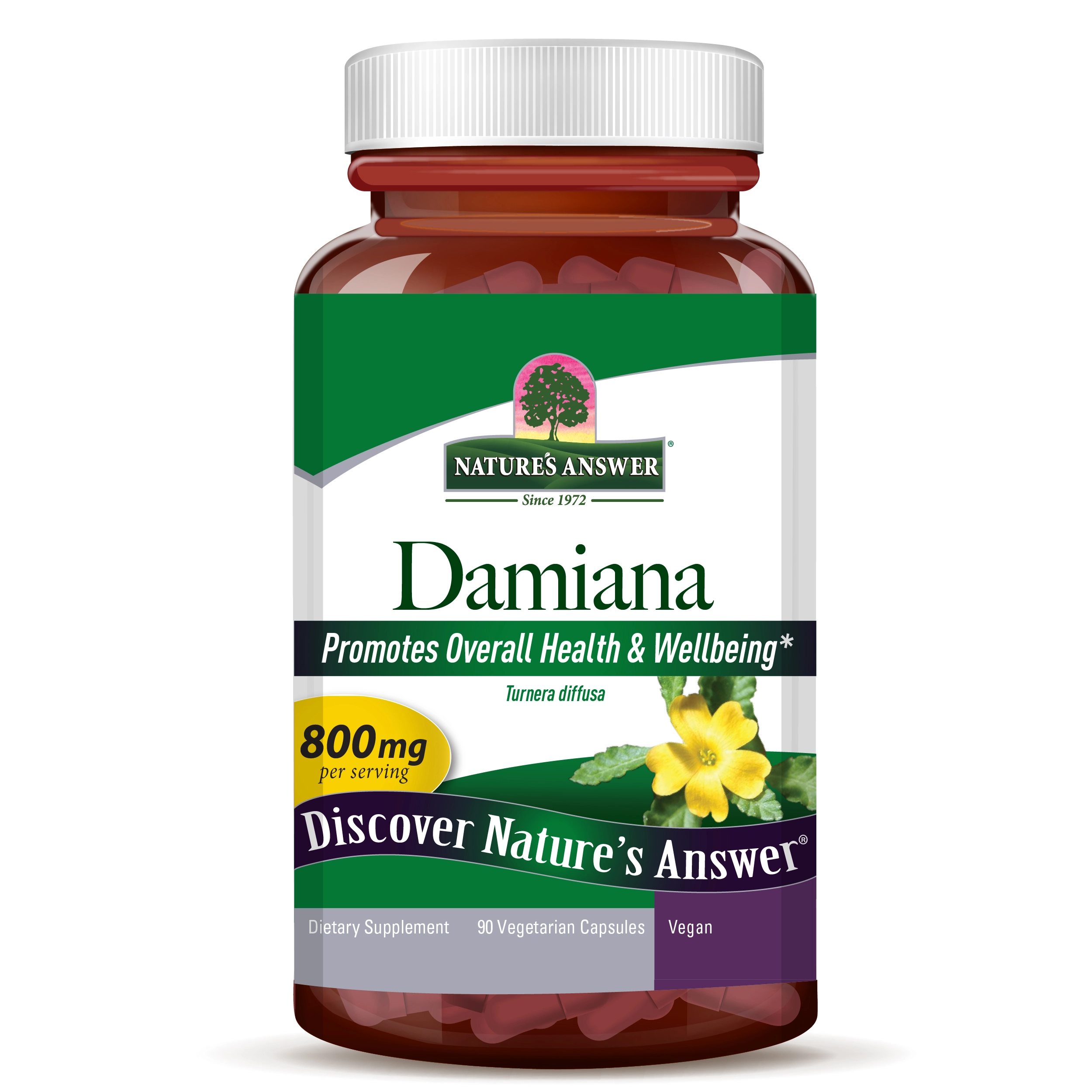 Nature's Answer Damiana barglari 90 ta vegetarian kapsula (16162) sotib olish