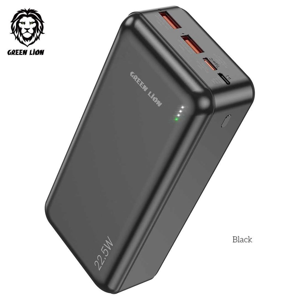 Green Lion PowerPack Fast Charge Power Bank 30000mAh PD 20W QC3.0 22.5W tashqi akkumulyatori sotib olish
