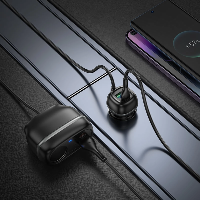 Avtomobil zaryadlash qurilmasi Hoco Z59A Rank 240W Car Charger - qora narxi