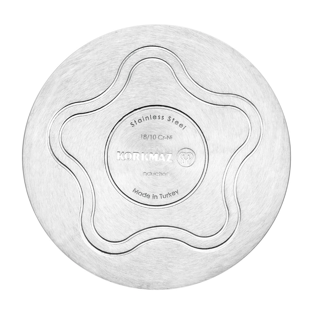 Korkmaz Perla 16 sm 1.6 l, zanglamaydigan po‘lat, ko‘p qatlamli kapsulali taglik, sous tovasi (A1648) , Silver onlayn