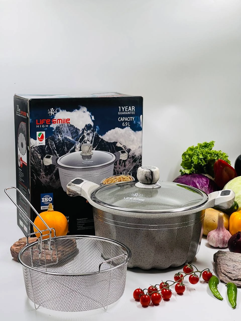 Qozon Life Smile 24sm 4,1l , Grey O'zbekistonda