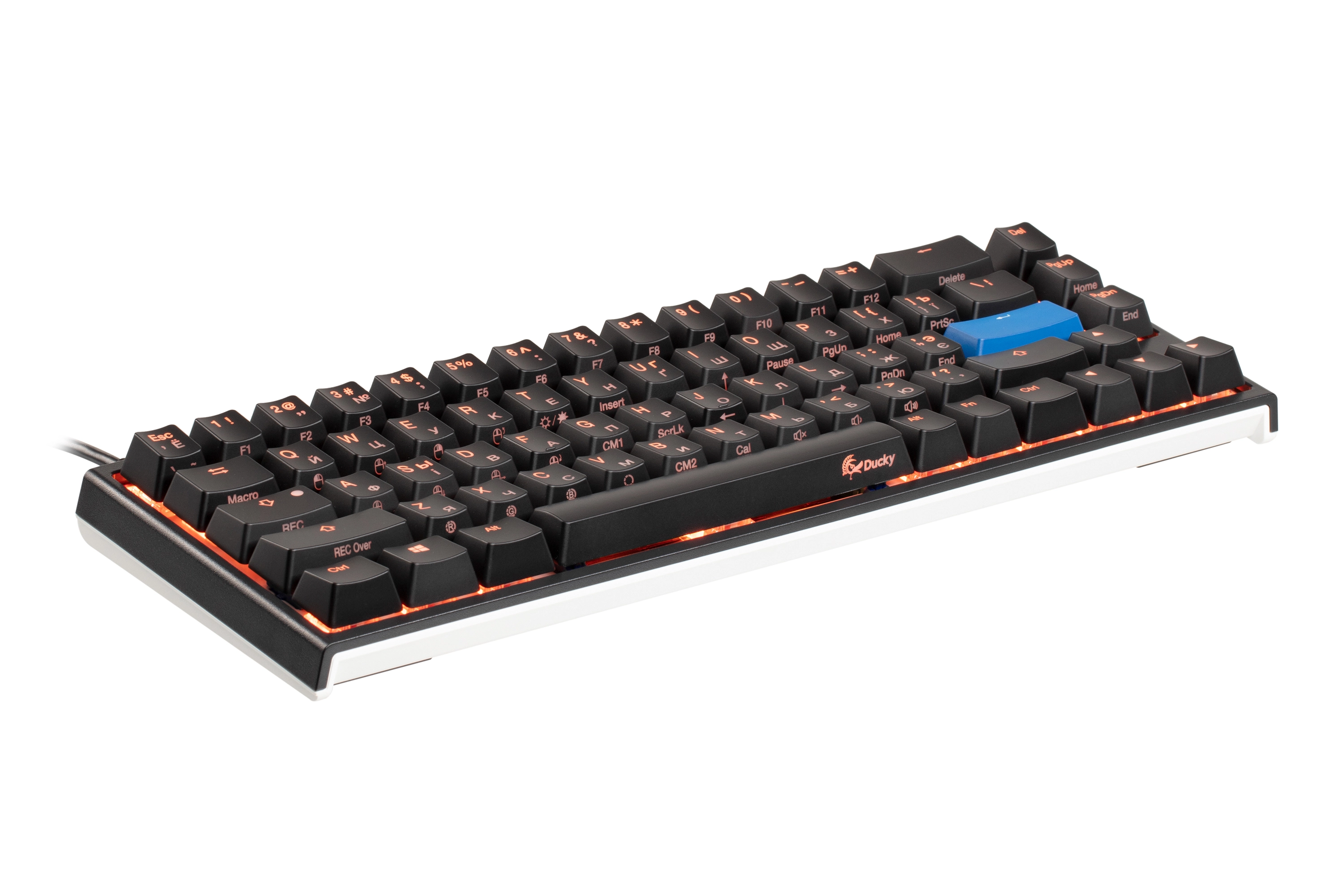 Ducky One 2 SF RGB LED Cherry Silent Red UA/RU Black-White klaviaturasi yetkazib berish
