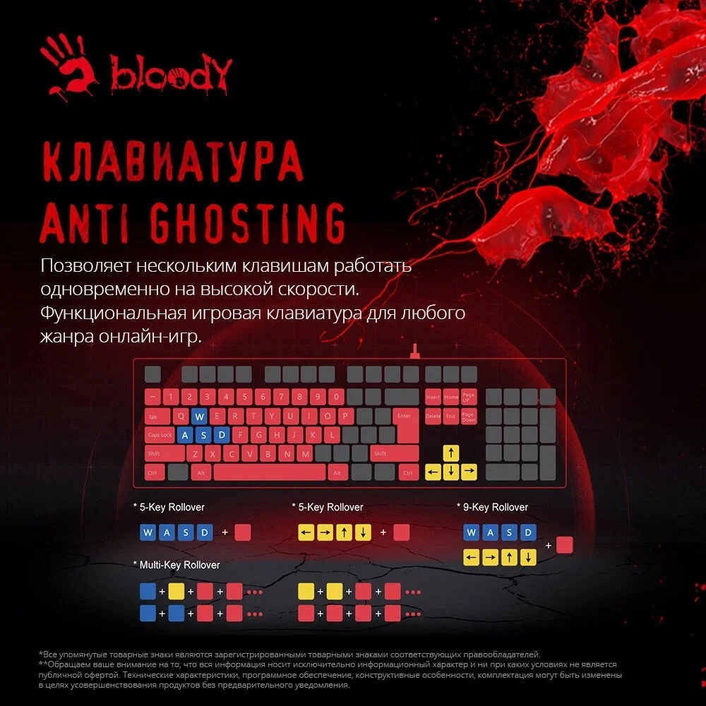 Клавиатура A4tech Bloody Q135 характеристики
