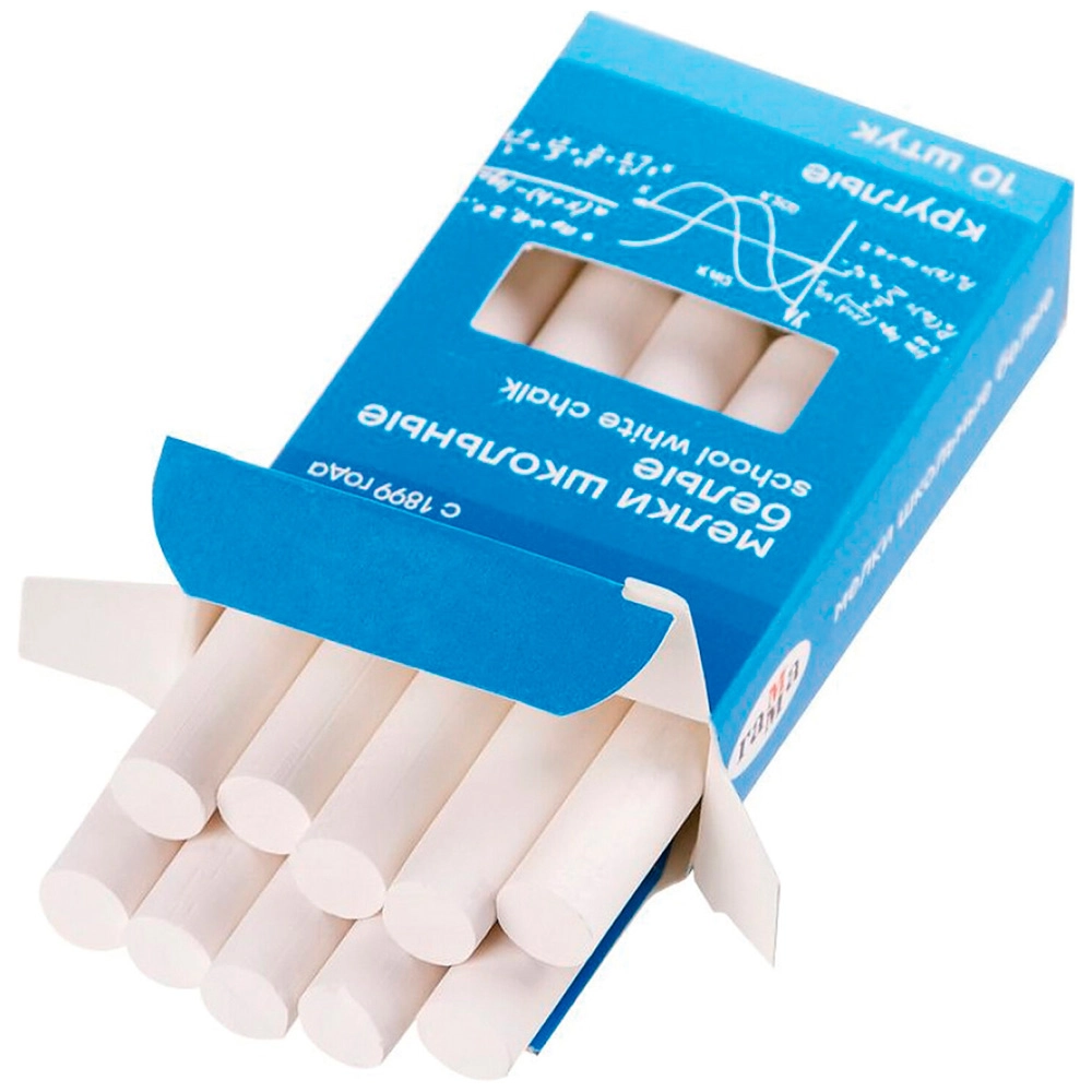 Мелки для доски Gamma белые , 10 шт (2308191) недорого