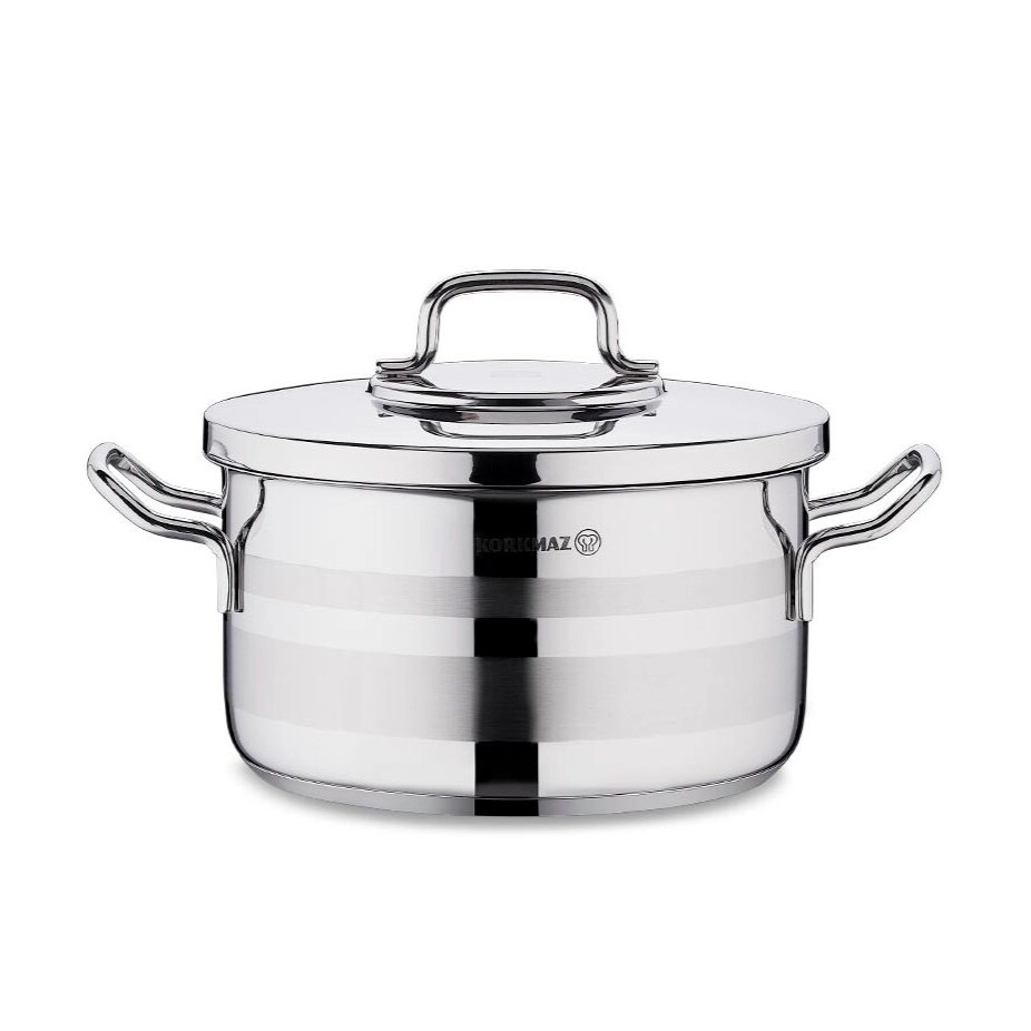 Korkmaz Astra2 16 sm 1.8 l zanglamaydigan po‘lat, ko‘p qatlamli kapsulali taglik, kostryulkasi (A2021) , Silver arzon