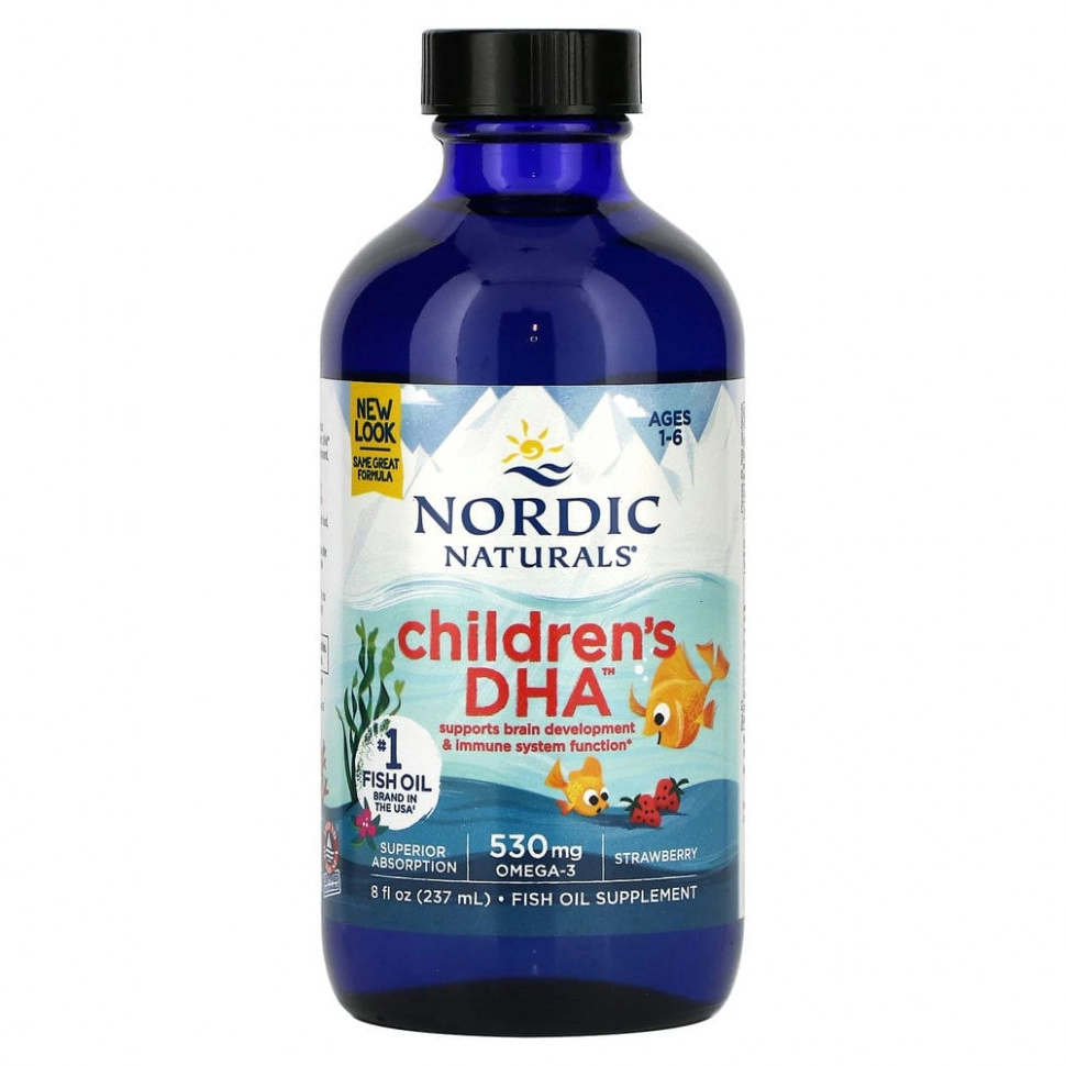 Nordic Naturals, DHA, Strawberry Flavor, 530 mg, 237 ml (8 fl oz) (02723) sotib olish