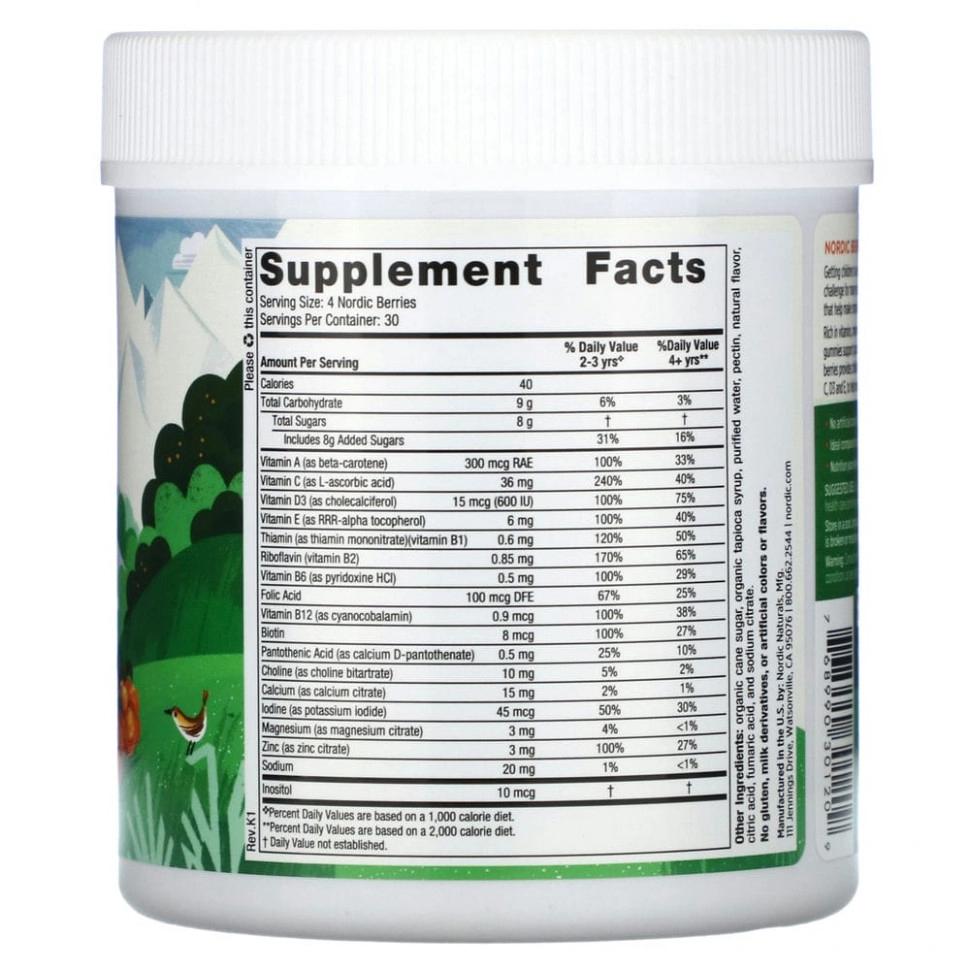 Nordic Naturals Nordic Berries  chaynalmali multivitaminlar, 120 dona (30120) arzon